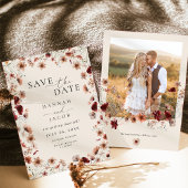 Save The Date Boho Fleur sauvage Floral Photo Mariage
