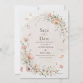 Save The Date Boho Fleur sauvage Garden Wedding (Devant)