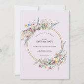 Save The Date Boho Fleur sauvage Lavender Wedding Enregistrer La (Devant)