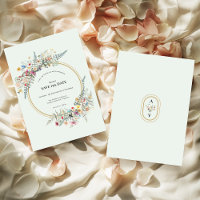 Boho Fleur sauvage Mint Green Wedding Enregistrer