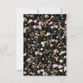 Save The Date Boho Fleur sauvage noir Enregistrer la date (Dos)