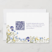 Save The Date Boho Fleur sauvage QR Code Elégant Mariage photo (Dos)