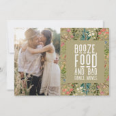 Save The Date Boho Fleur sauvage QR Code Mariage photo (Devant)