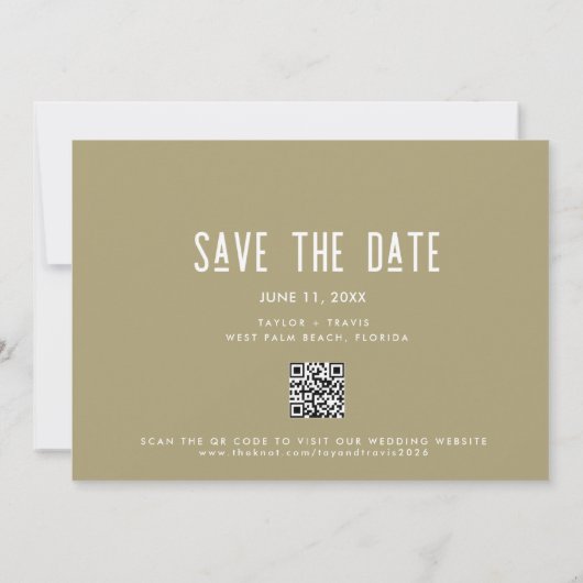 Save The Date Boho Fleur sauvage QR Code Mariage photo (Dos)