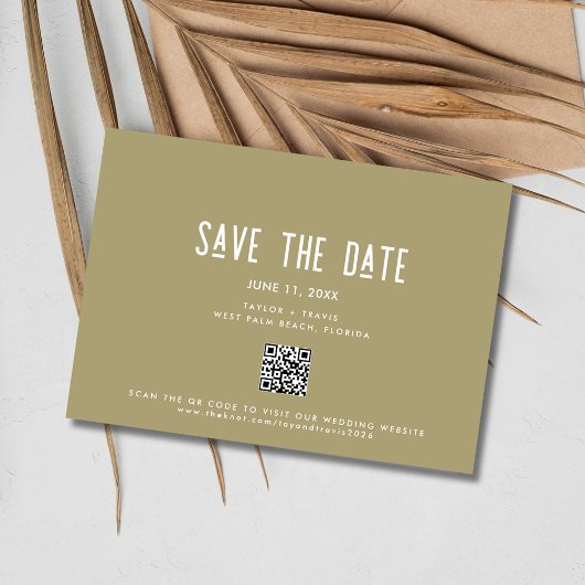 Save The Date Boho Fleur sauvage QR Code Mariage photo