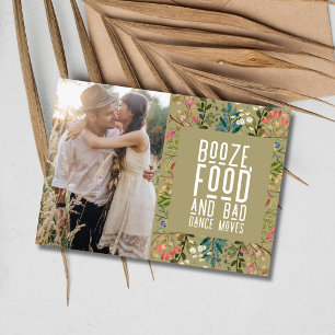 Save The Date Boho Fleur sauvage QR Code Mariage photo