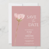 Save The Date Boho Fleur sauvage simple | Dusty Rose Mariage (Devant)