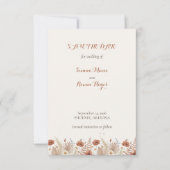 Save The Date Boho Fleurs en Terracotta & Herbe de Pampas (Devant)