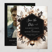 Save The Date Boho fleurs mariage rustique (Devant / Derrière)