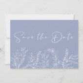 Save The Date Boho Fleurs Périwinkle Enregistrer La Date (Devant)