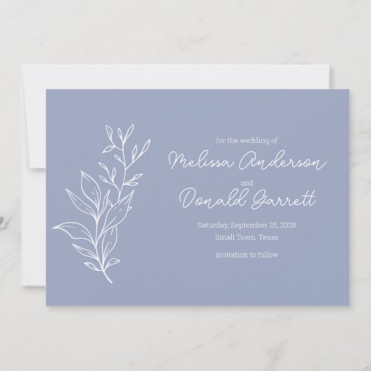 Save The Date Boho Fleurs Périwinkle Enregistrer La Date (Dos)