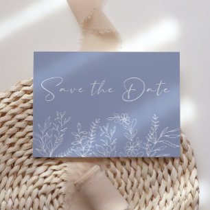 Save The Date Boho Fleurs Périwinkle Enregistrer La Date