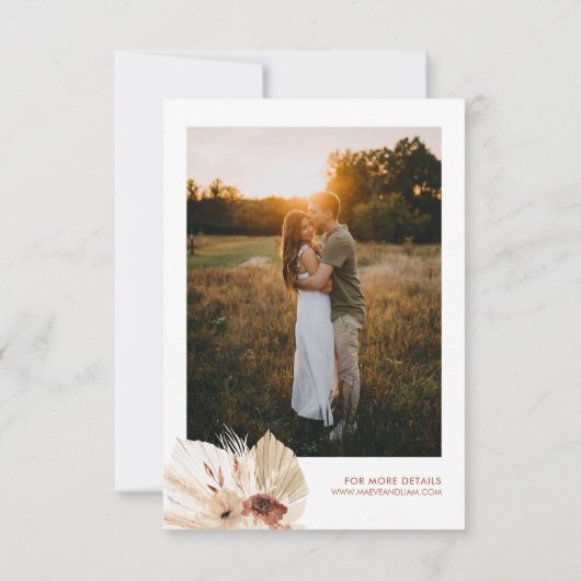 Save The Date Boho Fleurs Rustiques Enregistrer La Date MAEVE (Dos)