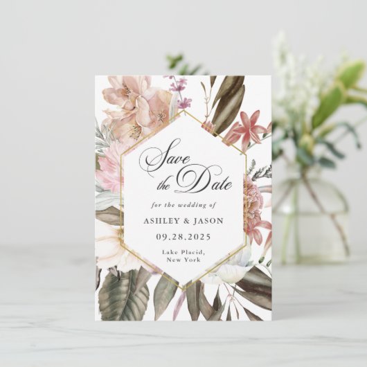 Save The Date Boho Fleurs sauvages rustiques sauvent la date ave (Debout devant)