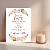 Save The Date Boho Floral Earth Tones Mariage Enregistrer La Dat