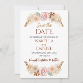 Save The Date Boho Floral Earth Tones Mariage Enregistrer La Dat (Devant)