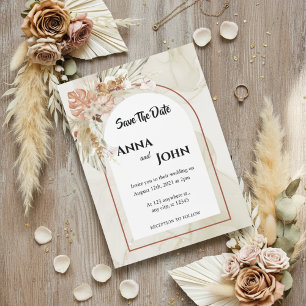 Save The Date Boho Floral Mariage Économisez la Date