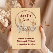 Save The Date Boho Floral Mariage occidental