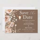 Save The Date Boho Floral Mariage Occidental Enregistrer La Date (Devant)