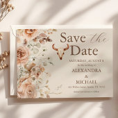 Save The Date Boho Floral Mariage Occidental Enregistrer La Date