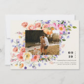 Save The Date Boho Floral | Photo du Fleur sauvage Enregistrer l (Devant)