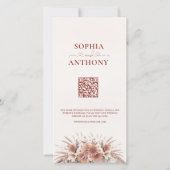 Save The Date Boho Floral QR Code photo (Dos)