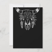 Save The Date Boho Floral Vache Crâne noir et blanc Mariage (Dos)