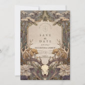 Save The Date Boho Forest Antler Wedding (Devant)