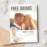 Save The Date Boho Funny Photo Wedding Enregistrer la date<br><div class="desc">Notre mariage le plus populaire sauve la date dans un boho pampas design d'herbe pour le couple bohème libre et amusant. La carte lit Free Drinks (et nous nous marions) et est customisée avec votre photo,  les noms,  la date et l'emplacement du mariage.</div>