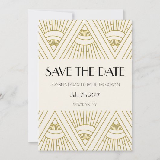 Save The Date Boho Gatsby enregistrer la date (Devant)