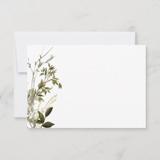 Save The Date Boho Green Mariage Floral moderne (Dos)