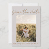 Save The Date Boho Grey moderne Une photo Enregistrer la date (Devant)