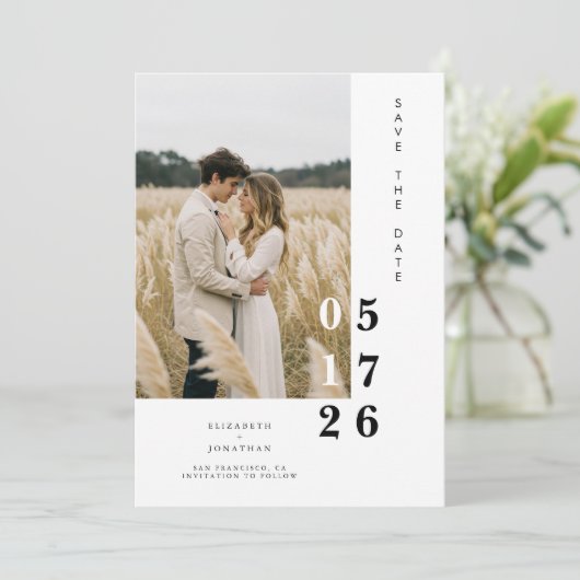 Save The Date Boho Imprimable Whimsical Mariage unique (Debout devant)