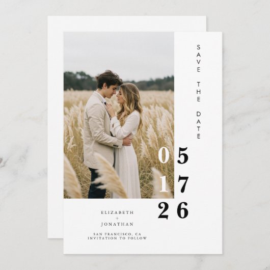 Save The Date Boho Imprimable Whimsical Mariage unique (Devant / Derrière)