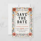 Save The Date Boho Letterpress Squelette (Devant)