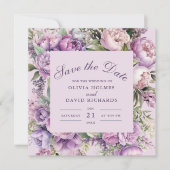 Save The Date Boho Lilac Mariage floral Enregistrer la date (Devant)