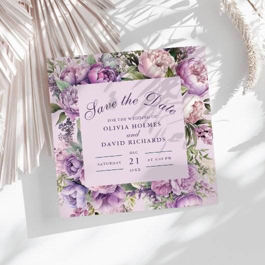 Save The Date Boho Lilac Mariage floral Enregistrer la date