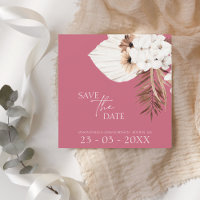 Boho Magenta Rose Pampas Mariage en herbe