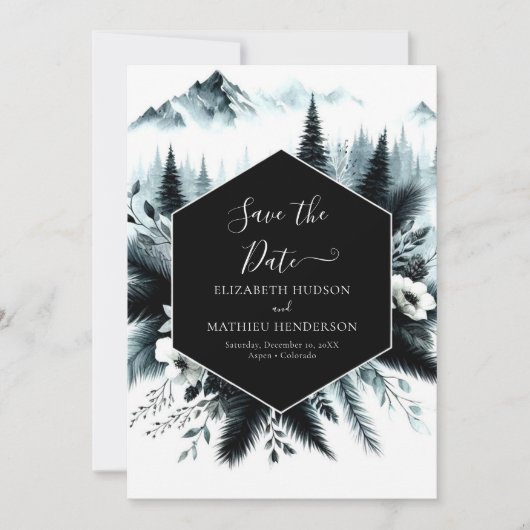 Save The Date Boho Mariage de montagne imprimable (Devant)
