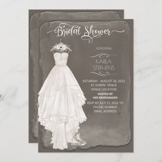 Save The Date Boho Mariage robe Décontractée Aquarelle Design Do (Devant / Derrière)