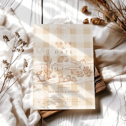 Save The Date Boho Minimaliste Western Desert Mariage
