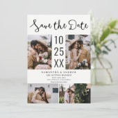 Save The Date Boho moderne 4 photo noir blanc Mariage (Debout devant)