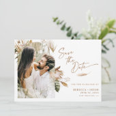 Save The Date Boho moderne Arché photo mariage Enregistrer la da (Debout devant)