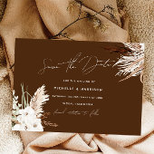 Save The Date Boho Moderne Blanc Floral Mariage