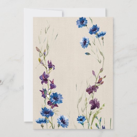 Save The Date Boho Neutral Blanc Aquarelle Fleur sauvage Mariage (Dos)