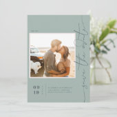 Save The Date Boho Ocean Glass moderne | Photo Enregistrer la da (Debout devant)