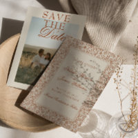 Boho Orange Brûlé Floral Terracotta Photo Mariage