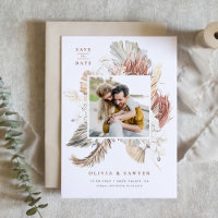 Boho Palmier séché et Orchidée blanche Code QR Pho