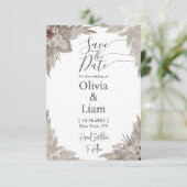 Save The Date Boho Pampas Grass Enregistrer La Date Mariage (Debout devant)