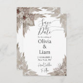 Save The Date Boho Pampas Grass Enregistrer La Date Mariage (Devant / Derrière)